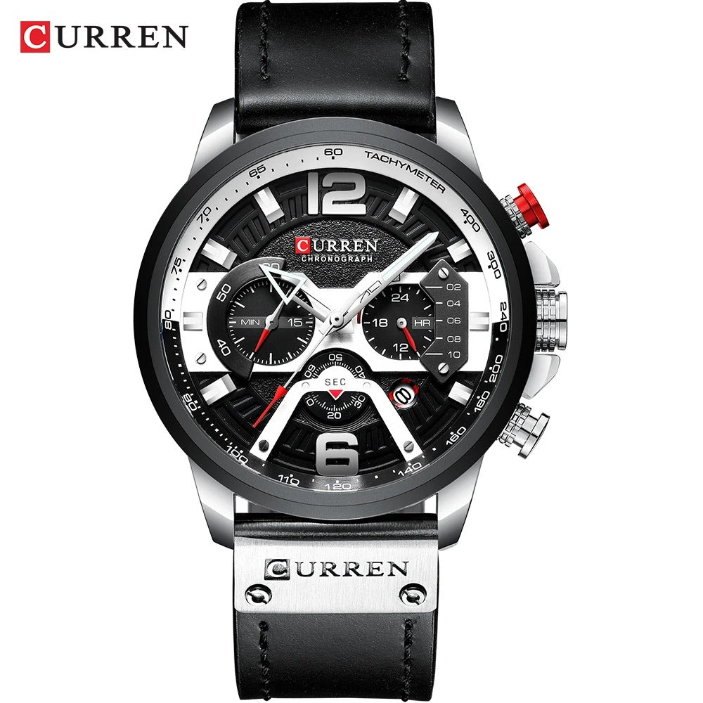 Reloj Curren 8329 Hombre Cuero Cronógrafo