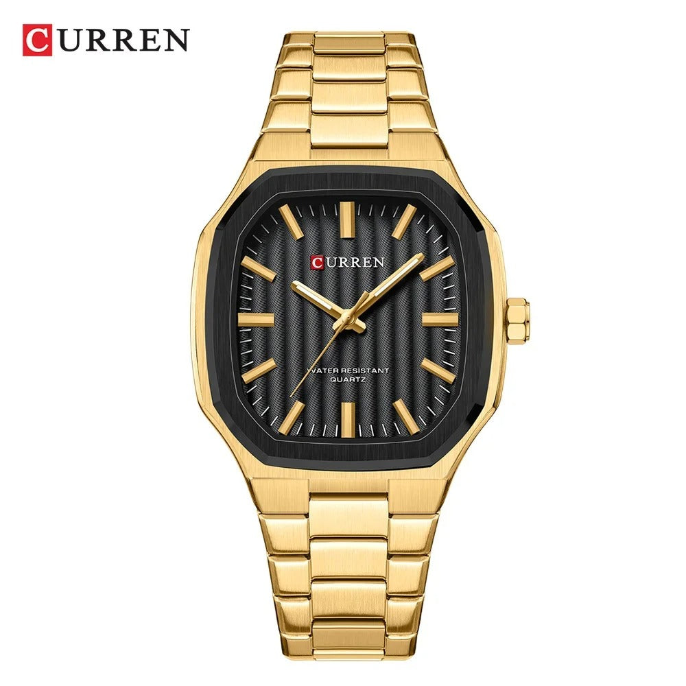 Reloj Curren Hombre Acero Poligonal Luminoso