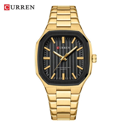 Reloj Curren Hombre Acero Poligonal Luminoso