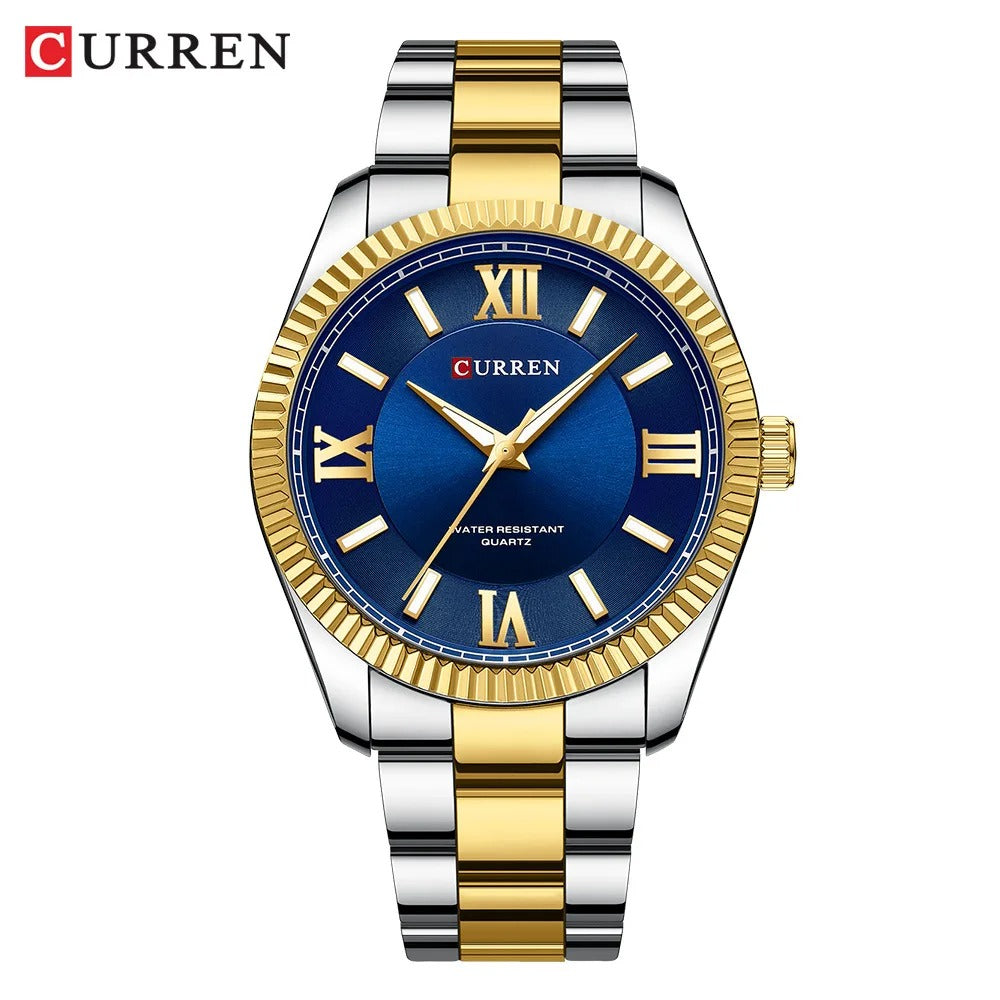Reloj Curren 8453 Hombre Acero Números Romanos