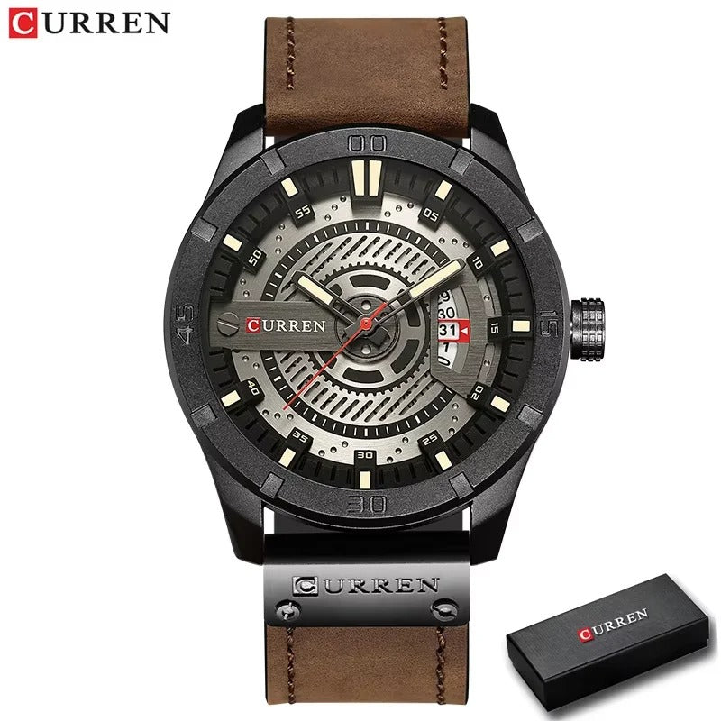 Reloj Curren 8301 Hombre Cuero Militar