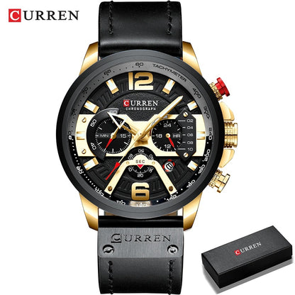 Reloj Curren 8329 Hombre Cuero Cronógrafo
