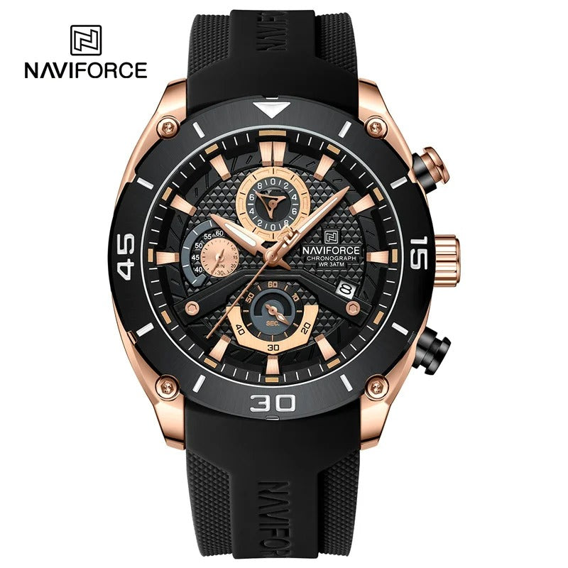 Reloj Naviforce 8038 Hombre Silicona Tres Esferas