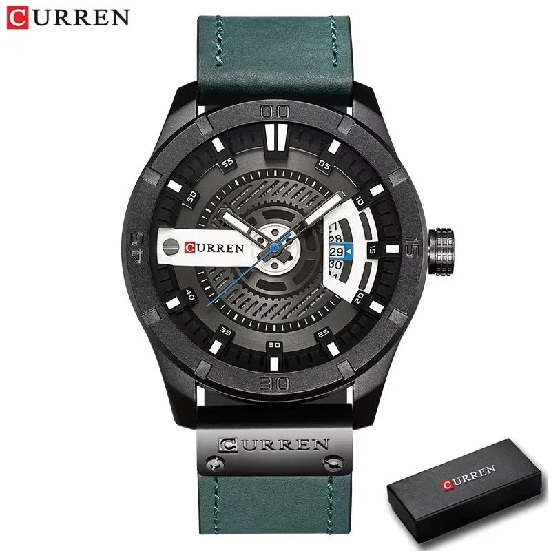 Reloj Curren 8301 Hombre Cuero Militar
