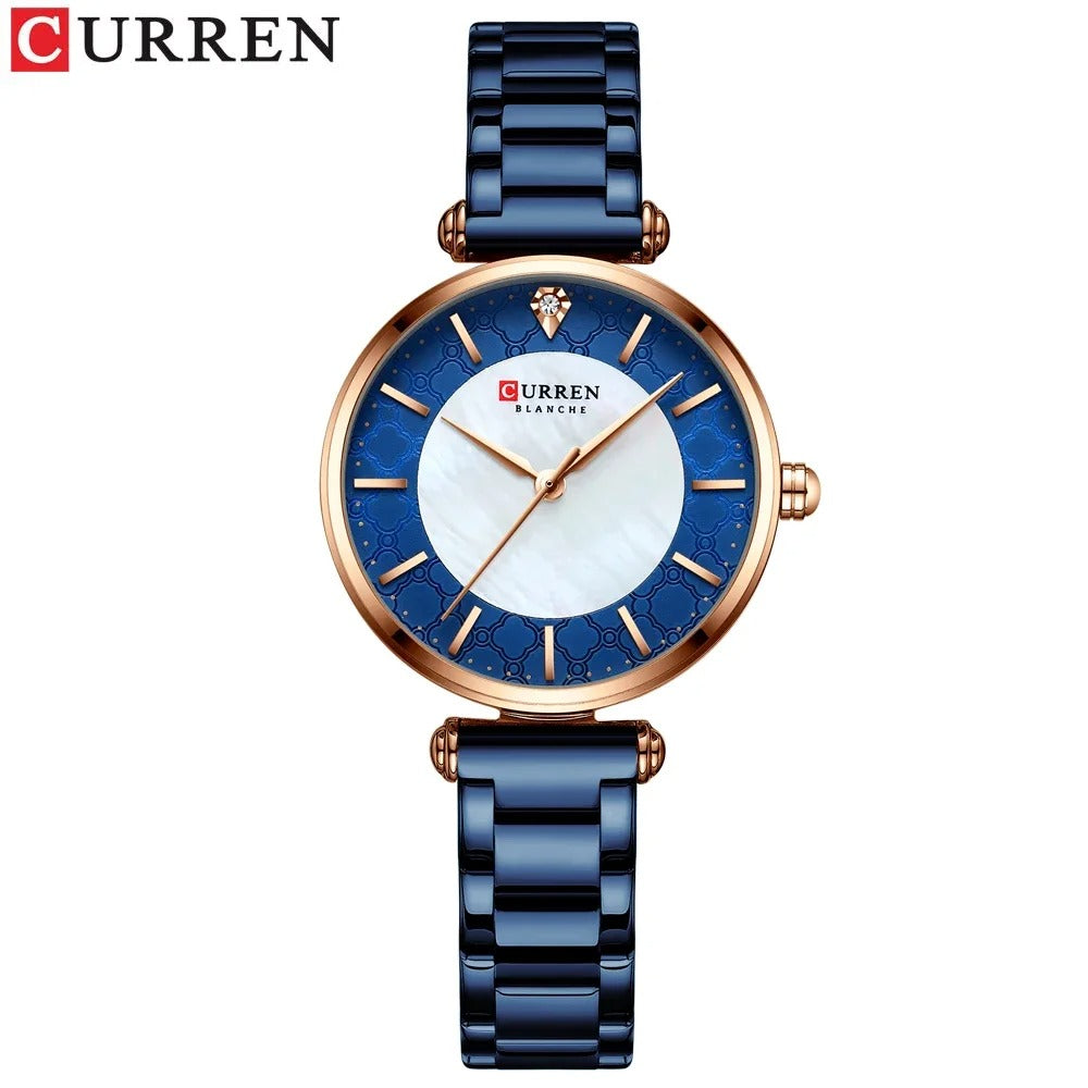Reloj Curren Mujer Acero Japonés Clásico