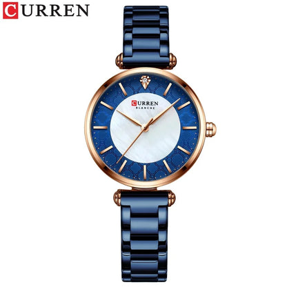 Reloj Curren Mujer Acero Japonés Clásico
