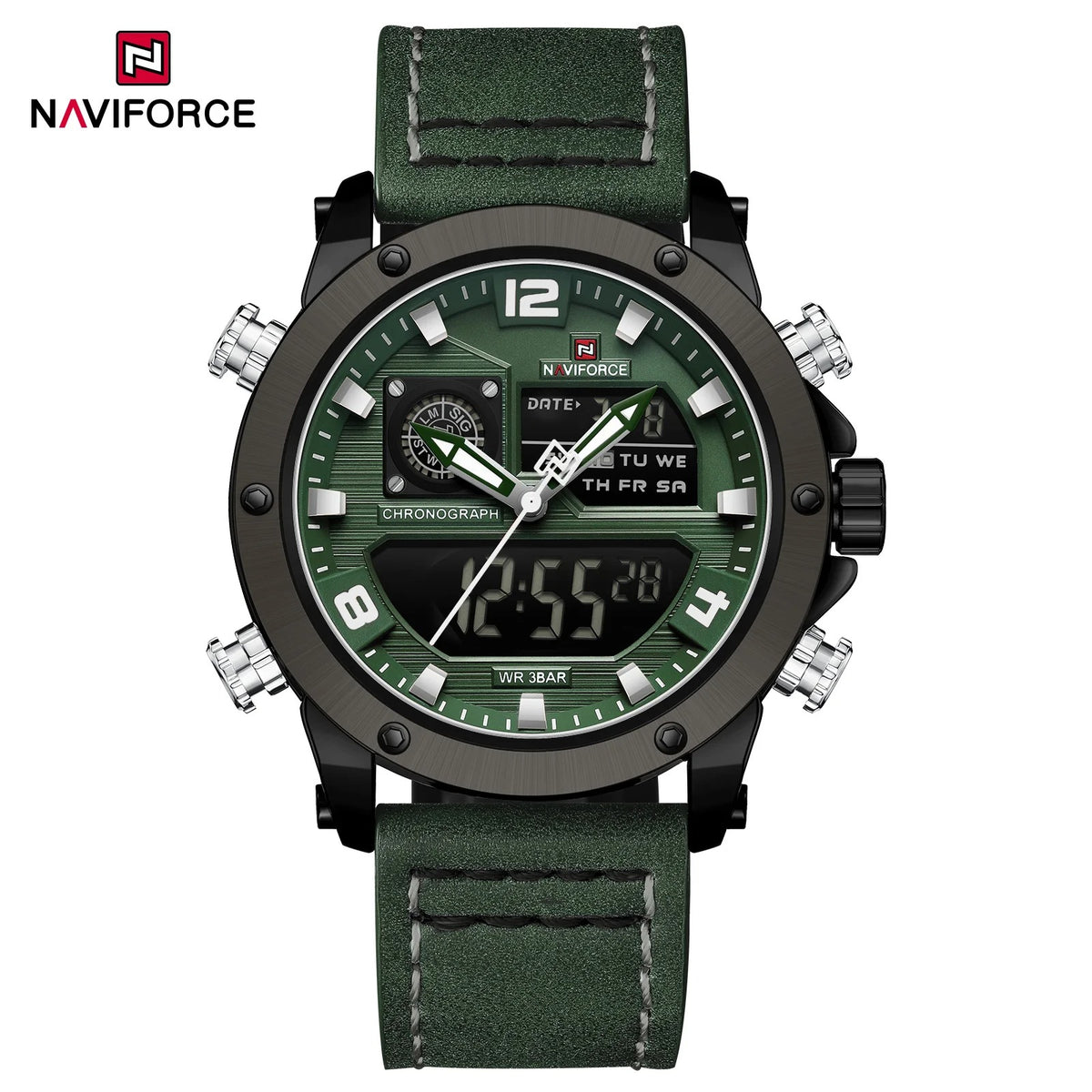 Reloj Naviforce NF9236 Hombre Cuero Doble Pantalla