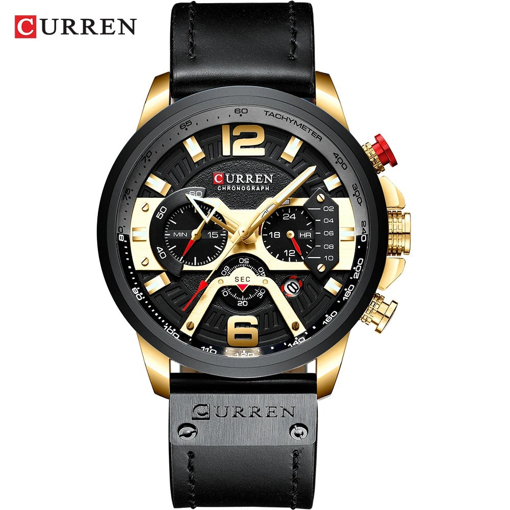 Reloj Curren 8329 Hombre Cuero Cronógrafo