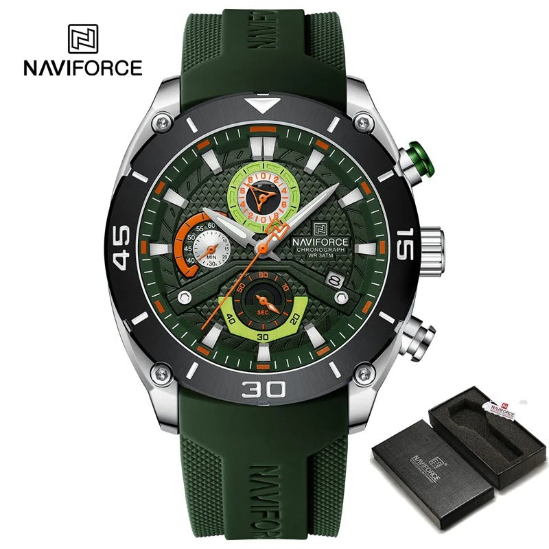 Reloj Naviforce 8038 Hombre Silicona Tres Esferas