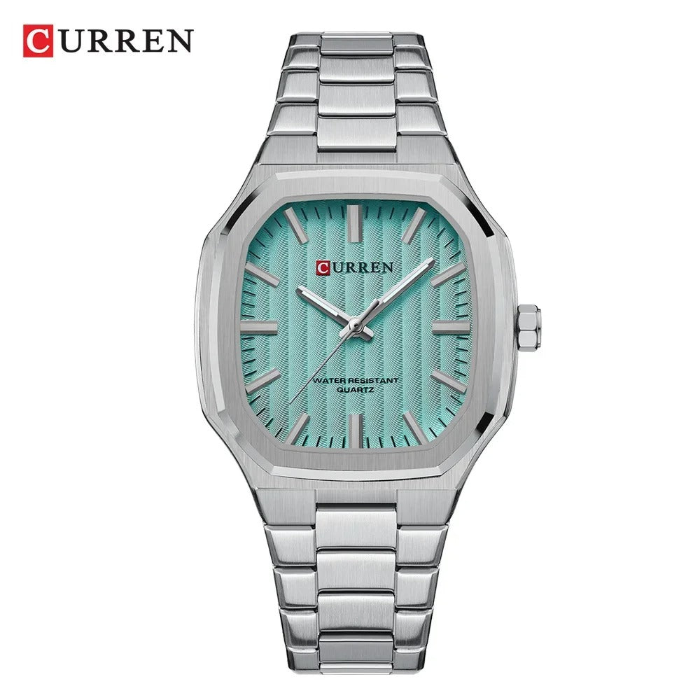 Reloj Curren Hombre Acero Poligonal Luminoso