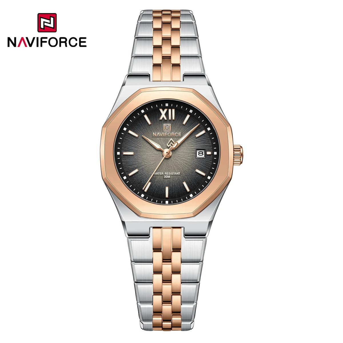 Reloj Naviforce Mujer Acero Cuadrado Luminoso