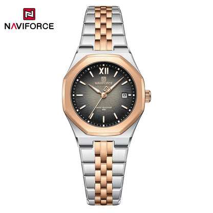 Reloj Naviforce Mujer Acero Cuadrado Luminoso