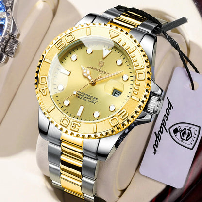 Reloj Poedagar 680 Hombre Acero y Correa de Goma Negro