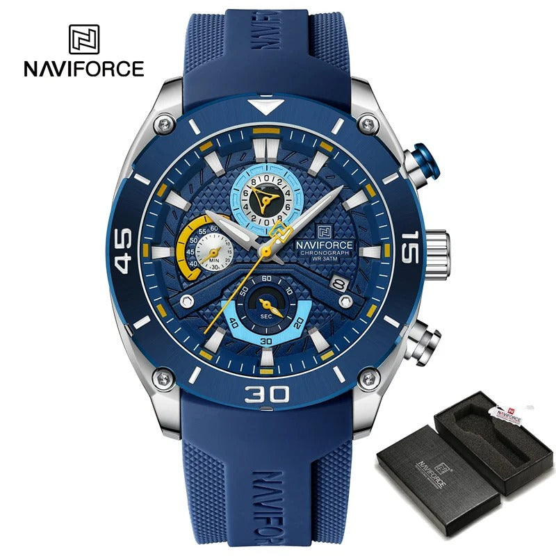 Reloj Naviforce 8038 Hombre Silicona Tres Esferas