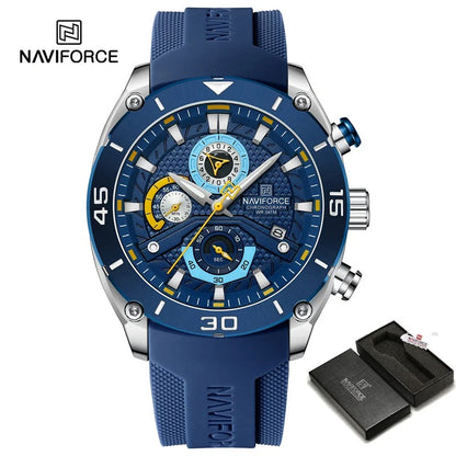 Reloj Naviforce 8038 Hombre Silicona Tres Esferas