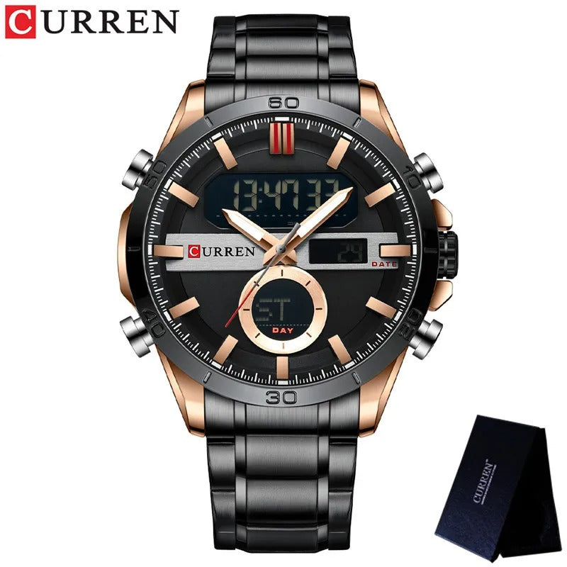 Reloj Curren 8384 Hombre Acero Digital Militar