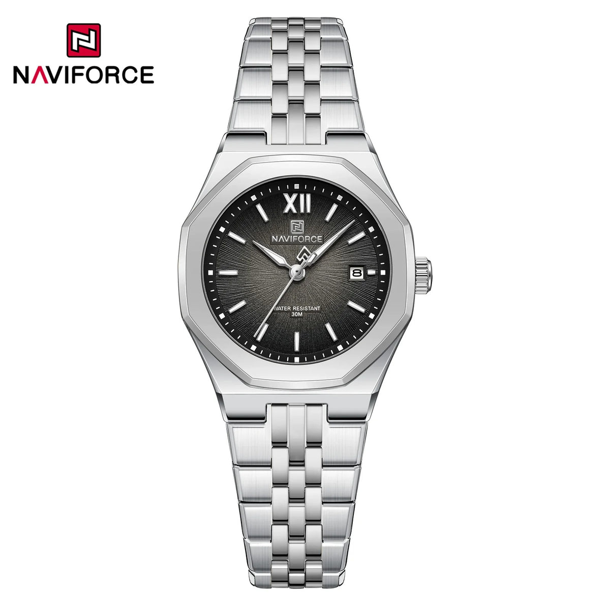 Reloj Naviforce Mujer Acero Cuadrado Luminoso