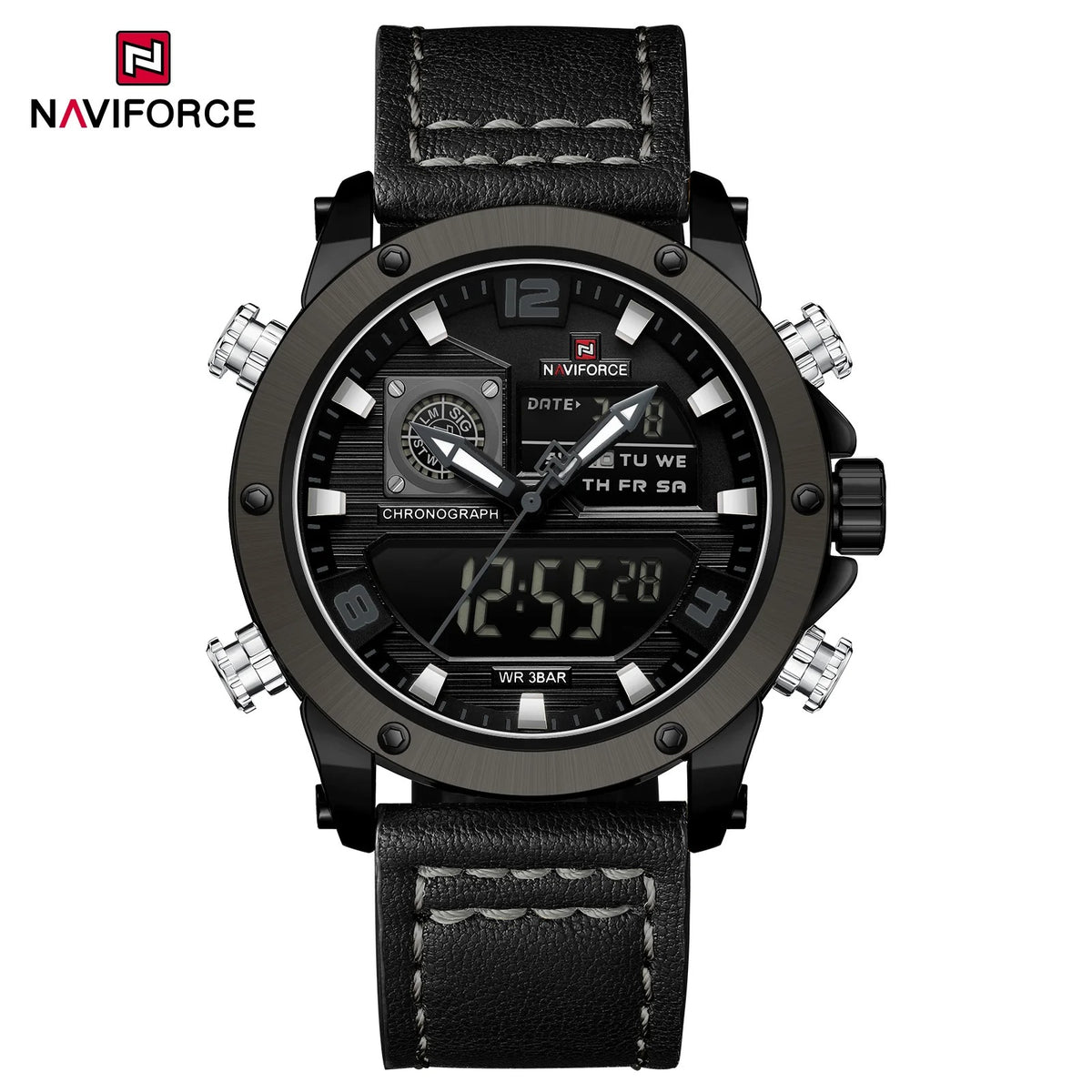 Reloj Naviforce NF9236 Hombre Cuero Doble Pantalla
