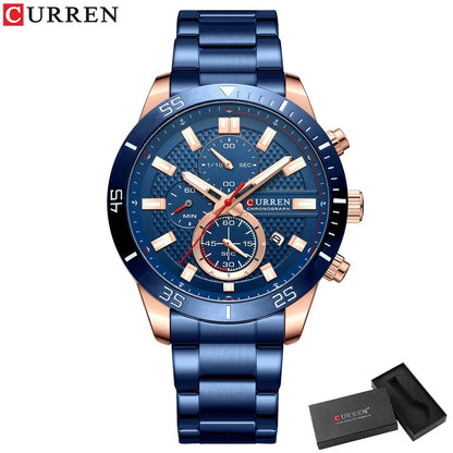 Reloj Curren Hombre Acero Deportivo Luminoso