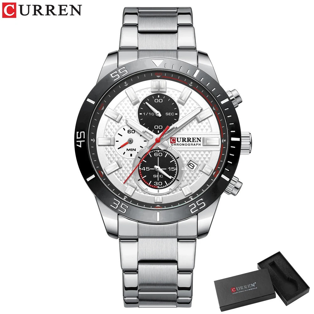 Reloj Curren Hombre Acero Deportivo Luminoso