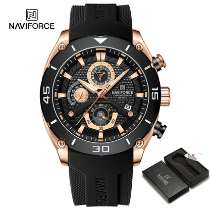 Reloj Naviforce 8038 Hombre Silicona Tres Esferas