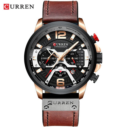 Reloj Curren 8329 Hombre Cuero Cronógrafo