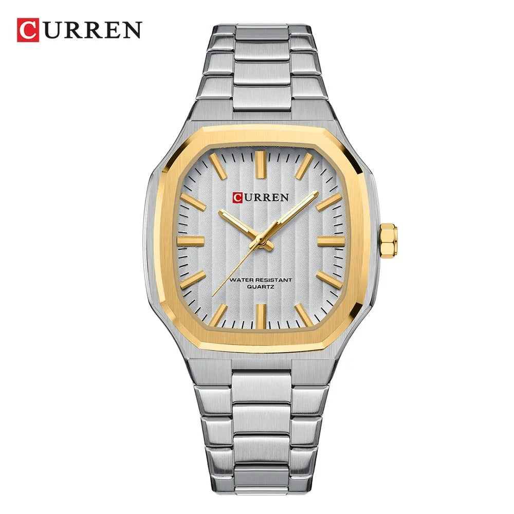Reloj Curren Hombre Acero Poligonal Luminoso