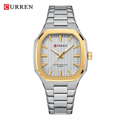 Reloj Curren Hombre Acero Poligonal Luminoso