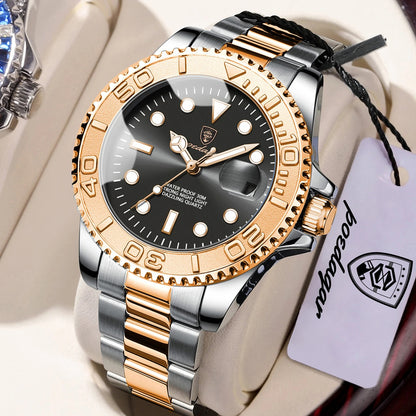 Reloj Poedagar 680 Hombre Acero y Correa de Goma Negro