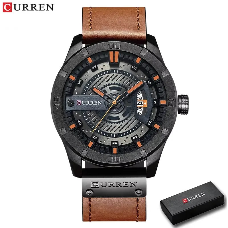 Reloj Curren 8301 Hombre Cuero Militar