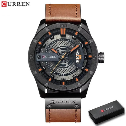 Reloj Curren 8301 Hombre Cuero Militar