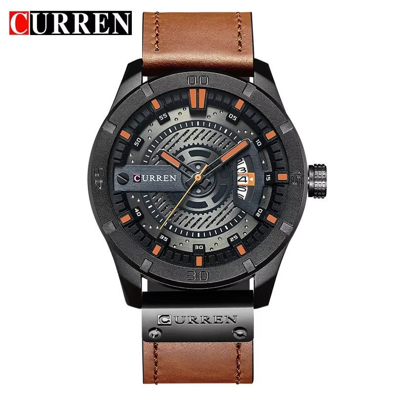 Reloj Curren 8301 Hombre Cuero Militar