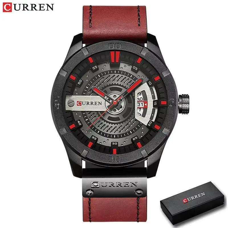 Reloj Curren 8301 Hombre Cuero Militar