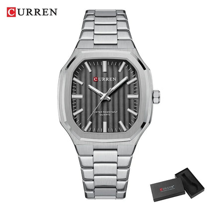 Reloj Curren Hombre Acero Poligonal Luminoso