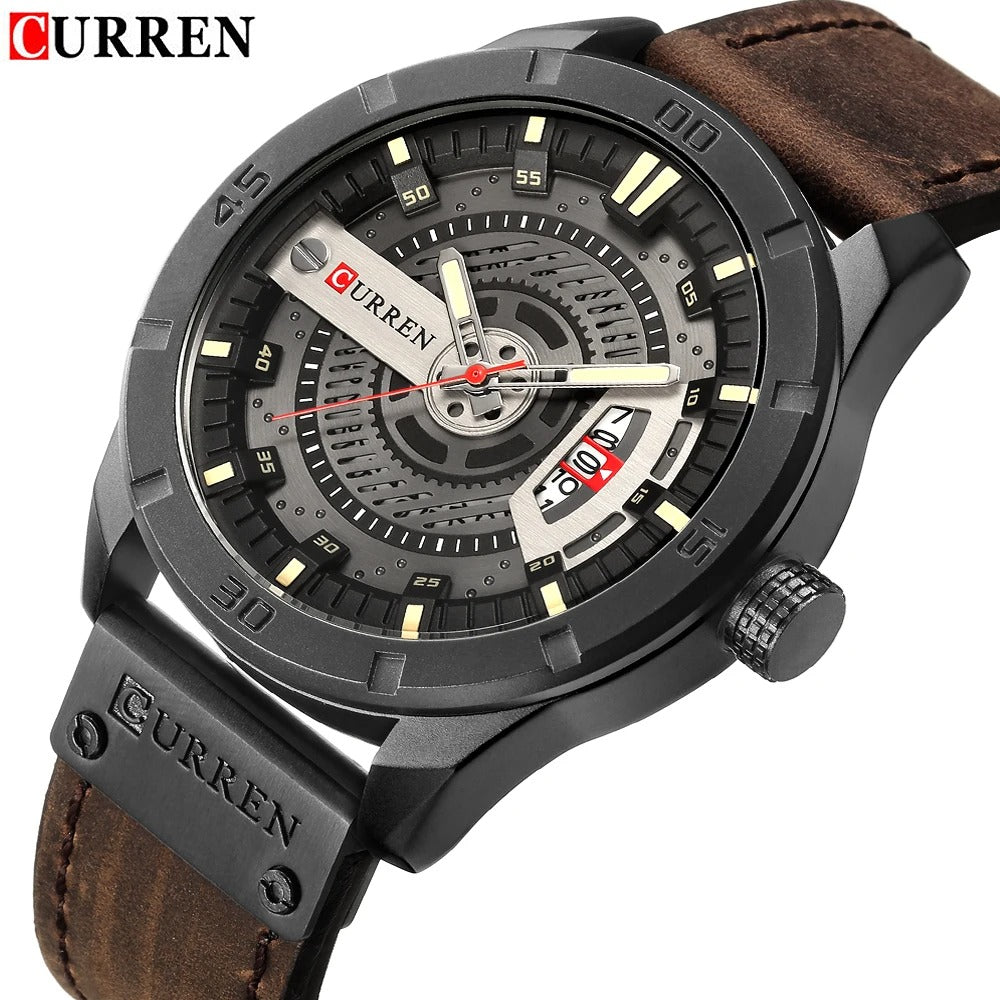 Reloj Curren 8301 Hombre Cuero Militar