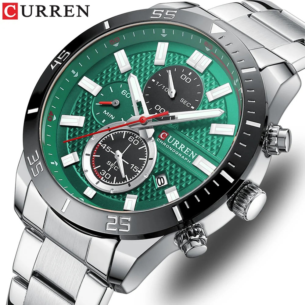 Reloj Curren Hombre Acero Deportivo Luminoso