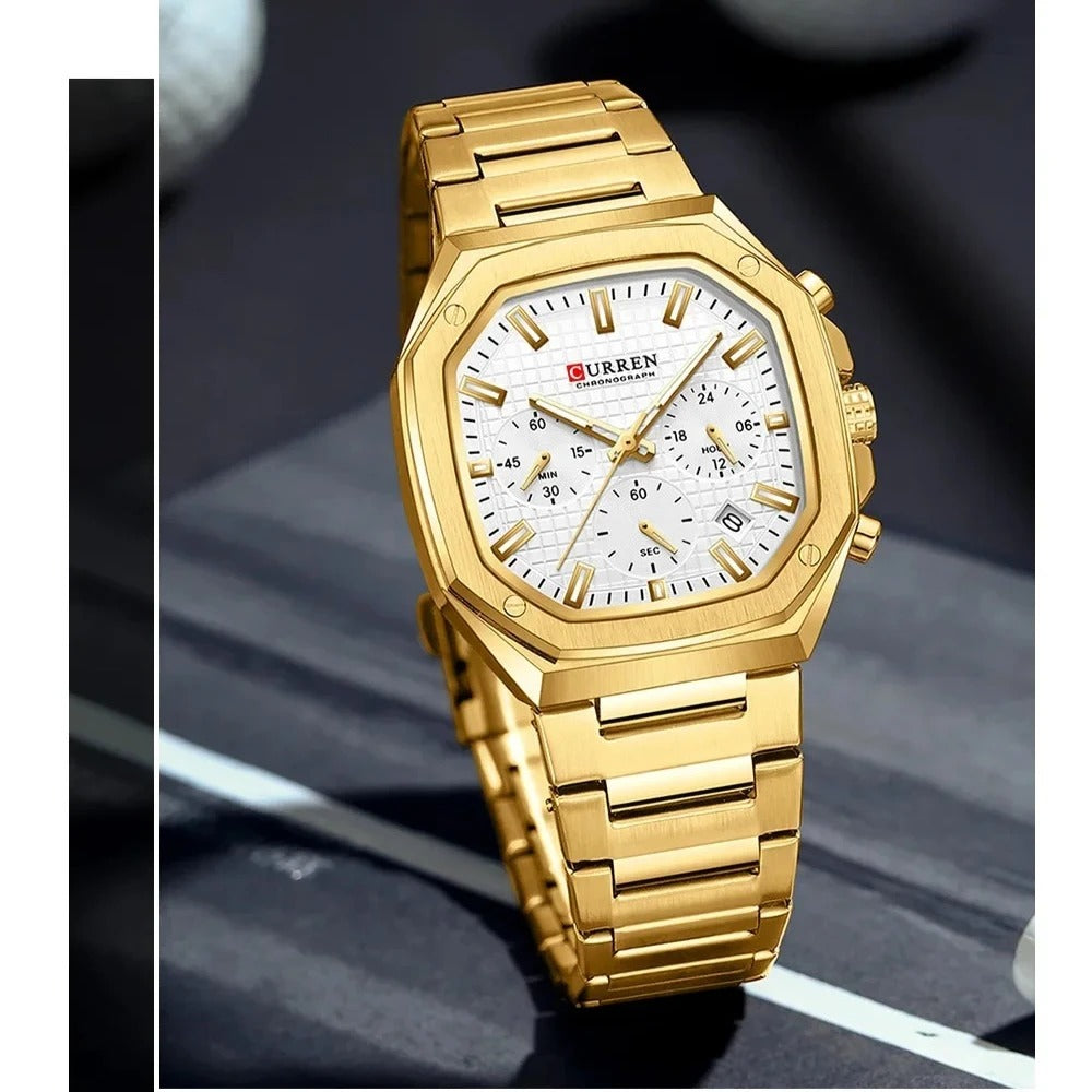 Reloj Curren 8459 Hombre Acero Seis Manecillas