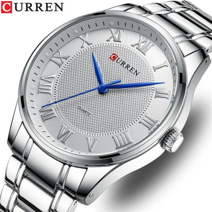 Reloj Curren 8409 Hombre Acero Números Romanos