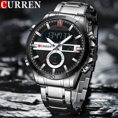 Reloj Curren 8384 Hombre Acero Digital Militar — vista 6 | Foucault Relojes
