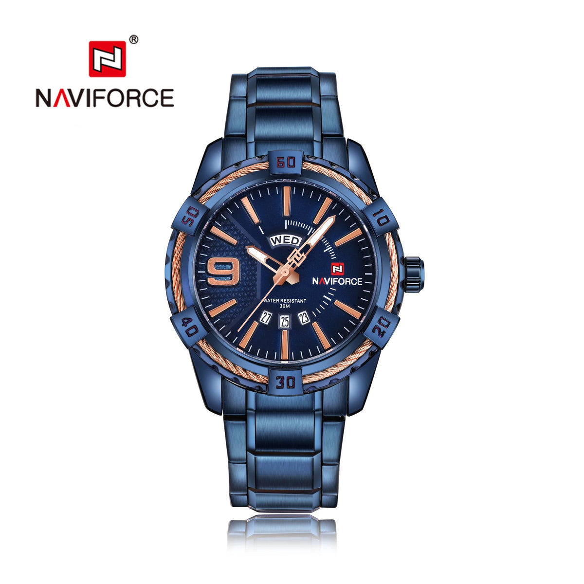 Reloj Naviforce NF9117S Hombre Acero Calendario — Foucault Valdivia