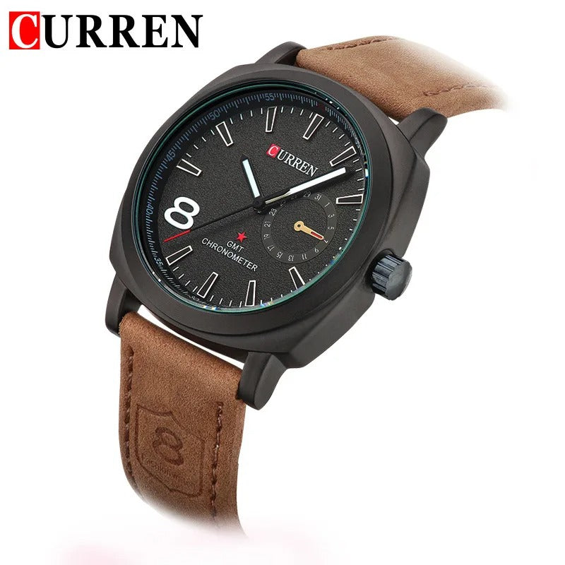 Reloj Curren 8139 Hombre Cuero Mate