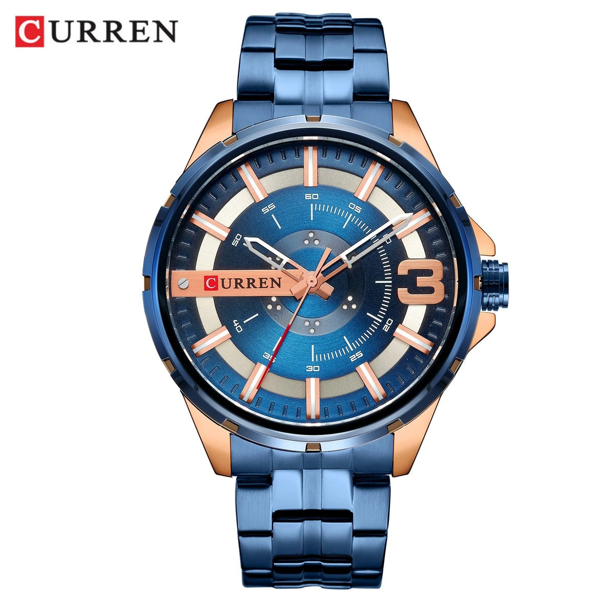 Reloj Curren 8333 Hombre Acero Números Árabes