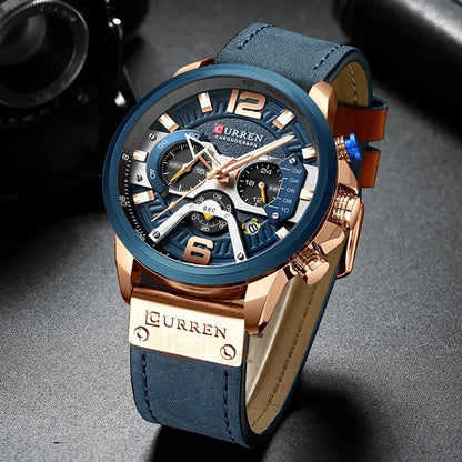 Reloj Curren 8329 Hombre Cuero Cronógrafo