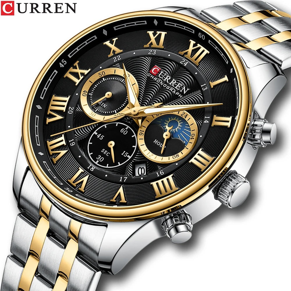 Reloj Curren Hombre Acero Cronógrafo Romano