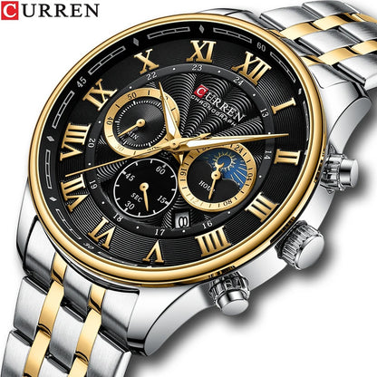 Reloj Curren Hombre Acero Cronógrafo Romano