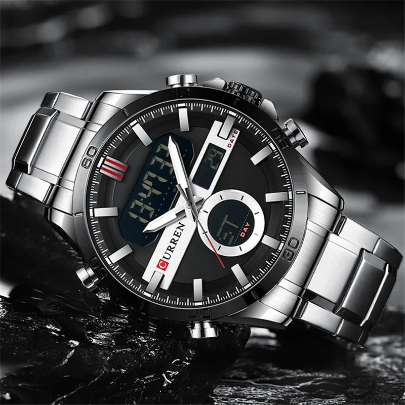 Reloj Curren 8384 Hombre Acero Digital Militar — vista 7 | Foucault Relojes