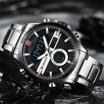 Reloj Curren 8384 Hombre Acero Digital Militar — vista 7 | Foucault Relojes