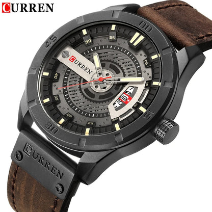 Reloj Curren 8301 Hombre Cuero Militar
