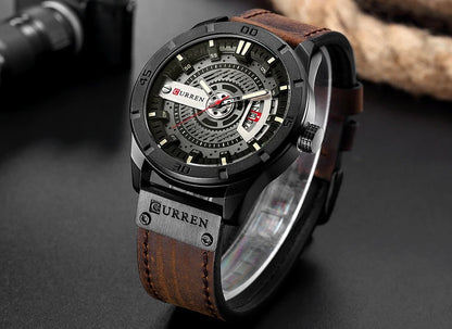 Reloj Curren 8301 Hombre Cuero Militar