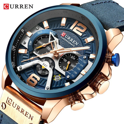Reloj Curren 8329 Hombre Cuero Cronógrafo